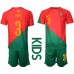 Portugal Pepe #3 Hjemmedraktsett Barn VM 2022 Korte ermer (+ Korte bukser)